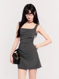 Elegant Square Neck Temperament Dress