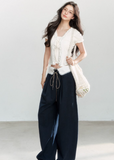 Bubble Sleeve Layered Look Tee