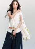 Bubble Sleeve Layered Look Tee