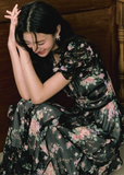 Floral v-neck chiffon dress