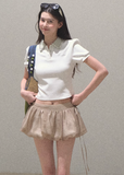 Sunset Diamond Waist Polo Collar Top
