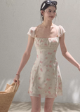 Original Flower Beaded Halter Slim Dress