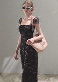 Original Flower Beaded Halter Slim Dress