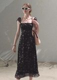 Original Flower Beaded Halter Slim Dress