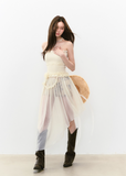 Elegant Irregular Mesh Chest-Wrap One-Shoulder Dress