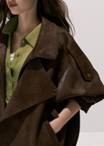 Suede-Texture Biker Jacket