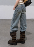 Burnt Flower Wide-Leg Jeans