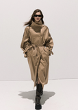 Through the Oak Forest  Khaki Lyocell Trench