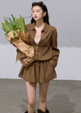 Textured Shirt-Style Dress