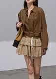 Like Autumn  Lyocell Perforated Puffy Cake Skirt