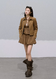 Suede Lace Lapel Jacket