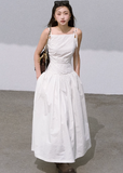 High-End Embroidered White Dress