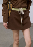 Contrast Spliced Cotton Skirt