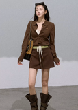 Contrast Spliced Cotton Skirt