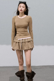 Contrast-Waist Knit Top
