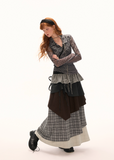 Contrast Check Skirt