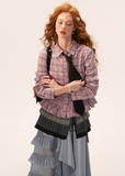 Frill-Edge Plaid Shirt