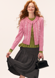 ruffle neck knit cardigan, hollow knit sweater women, fall 2025 knit cardigan, gentle feminine knitwear, korean soft street fashion, long sleeve ruffle sweater, romantic fall cardigan women, casual elegant knit jacket, nowa tokyo feminine knit top
