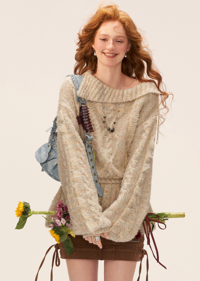 twist knit lapel cardigan women, belted waist knit jacket, large lapel sweater coat fw2025, quiet luxury knitwear women, korean elegant knit jacket, fall winter knit cardigan 2025, waist strap mid length sweater, refined twist knit outerwear, nowa tokyo premium knit fashion
