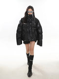 PU Leather Deconstructed Strap Jacket