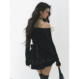 One shoulder American lace hot girl T-shirt tops