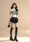 Lace sleeveless slim Waist to Look Top