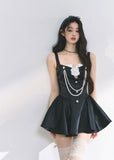Rose-Inspired Jennie Style Strap Dress