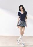 Fake Two Shoulder Short sleeved T-shirt Top