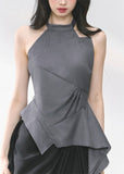 High-End Halter Neck T-Shirt Top