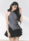 High-End Halter Neck T-Shirt Top