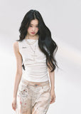 Off-Shoulder Slimming Short T-Shirt
