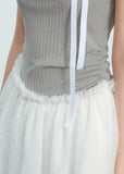 Knitted Strap Patchwork Lace Mesh Dress