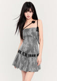 Niche girl irregular lace pleated strapless dress