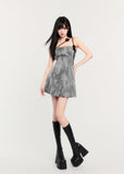 Niche girl irregular lace pleated strapless dress