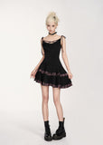 Plaid Crisscross Strap Mini Dress