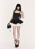 Hepburn Peplum Tulle Mini Dress and leggings