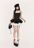 Hepburn Peplum Tulle Mini Dress and leggings