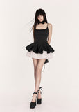 Hepburn Peplum Tulle Mini Dress and leggings