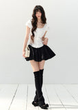 White Lace Top & Black Skirt Set