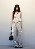 Cotton embroidered short camisole tops