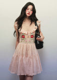 Pure cotton flower embroidery dress