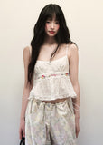 Cotton embroidered short camisole tops