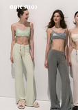 Faux Two-Piece Satin Top
