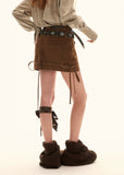 Double-Waist Denim Mini