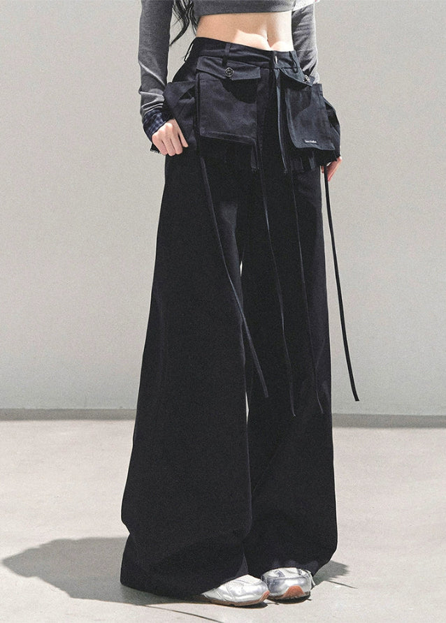 wide leg cargo pants women, bf style trousers, lazy style pants, american street fashion pants, autumn winter wide pants, oversized cargo trousers, utility design pants, korean streetwear bottom, baggy cargo pants women, fw25 fashion
