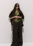 Suede-Texture Biker Jacket