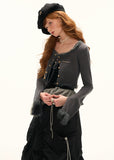 Gray Cropped Knitwear
