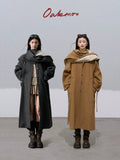 Silhouette Woolen Overcoat  Detachable Scarf Detail