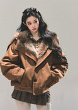 plush winter coat, loose faux fur coat, womens fluffy jacket, cozy winter outerwear, soft sherpa coat, warm plush coat women, fw25 fluffy jacket, korean winter fashion, teddy coat women, street cozy outer
