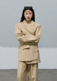 Textured Khaki Suit Jacket